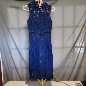 NWT PrettyLittleThing Blue Sheath Midi Dress